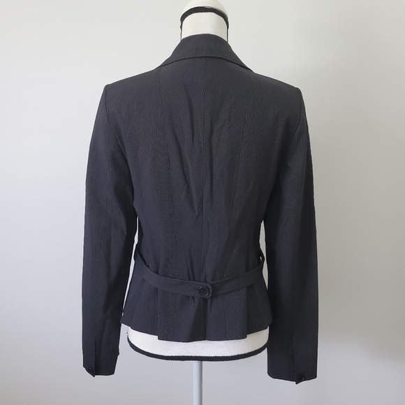 Reiss Goblin Cropped Striped Suite Blazer Jacket Wool Blend Size 14 - Picture 11 of 15